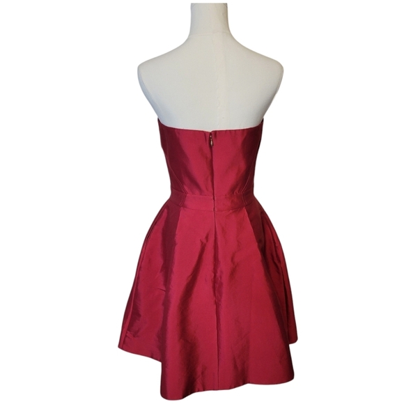 Vineyard Vines Red Silk and Cotton Strapless Dress Size 4 - Picture 5 of 6